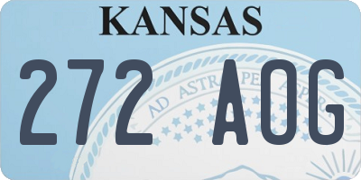 KS license plate 272AOG