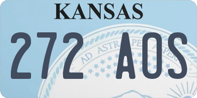 KS license plate 272AOS