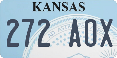 KS license plate 272AOX