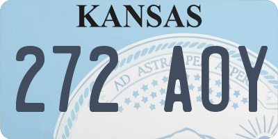 KS license plate 272AOY