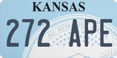 KS license plate 272APE