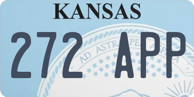 KS license plate 272APP