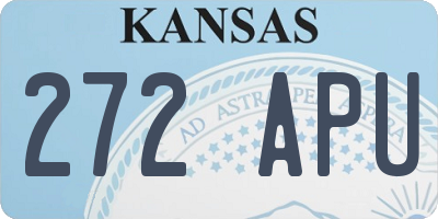 KS license plate 272APU