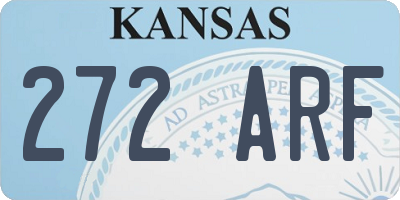 KS license plate 272ARF