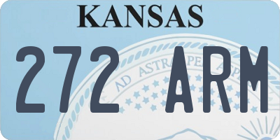 KS license plate 272ARM