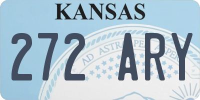 KS license plate 272ARY