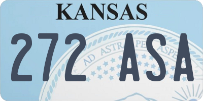KS license plate 272ASA