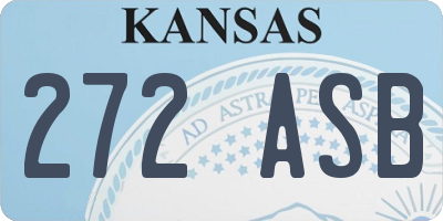 KS license plate 272ASB