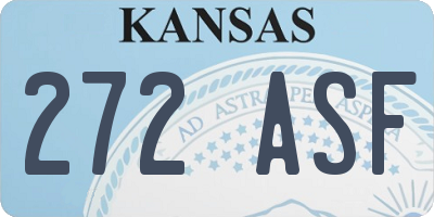 KS license plate 272ASF