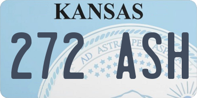 KS license plate 272ASH
