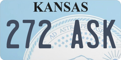 KS license plate 272ASK