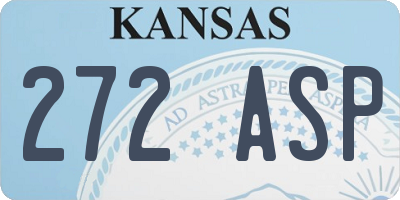 KS license plate 272ASP