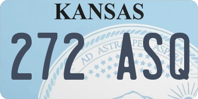 KS license plate 272ASQ