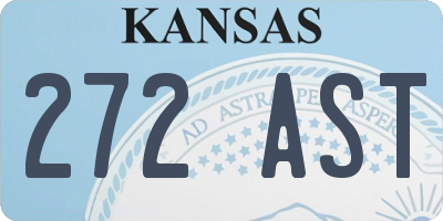 KS license plate 272AST