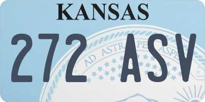 KS license plate 272ASV