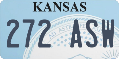 KS license plate 272ASW