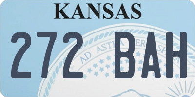 KS license plate 272BAH