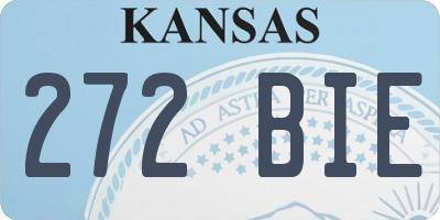 KS license plate 272BIE