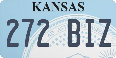 KS license plate 272BIZ