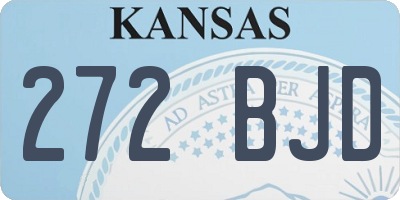 KS license plate 272BJD