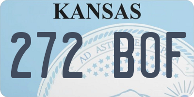 KS license plate 272BOF