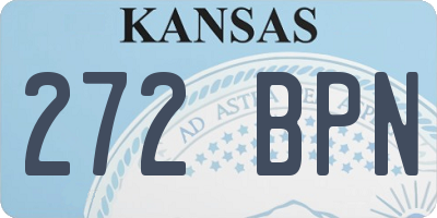 KS license plate 272BPN