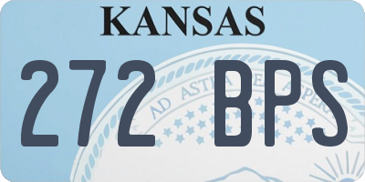 KS license plate 272BPS