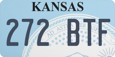 KS license plate 272BTF