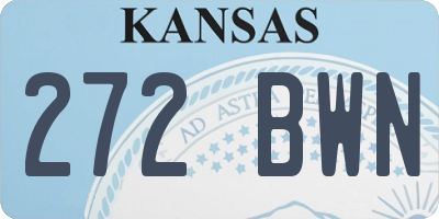 KS license plate 272BWN