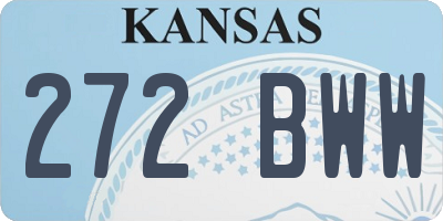 KS license plate 272BWW