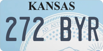 KS license plate 272BYR