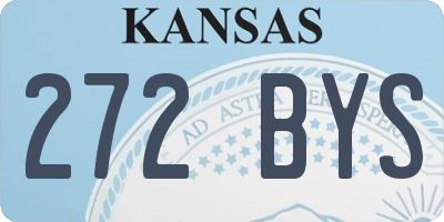 KS license plate 272BYS