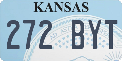 KS license plate 272BYT