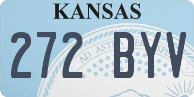 KS license plate 272BYV