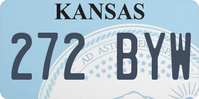 KS license plate 272BYW