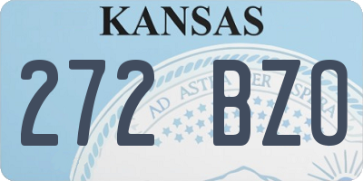 KS license plate 272BZO