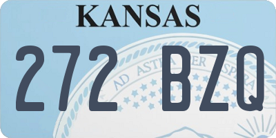 KS license plate 272BZQ