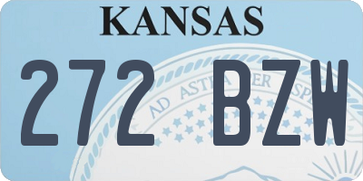 KS license plate 272BZW