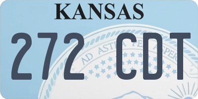KS license plate 272CDT