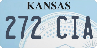 KS license plate 272CIA