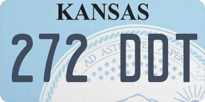 KS license plate 272DDT