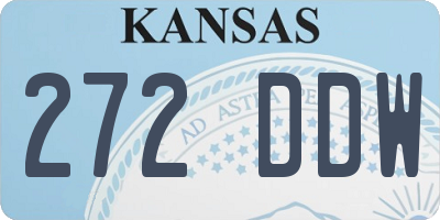 KS license plate 272DDW