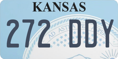 KS license plate 272DDY