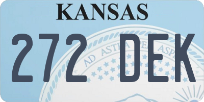 KS license plate 272DEK