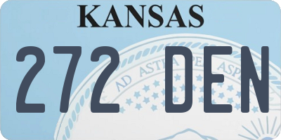 KS license plate 272DEN