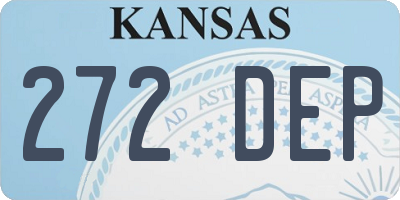 KS license plate 272DEP