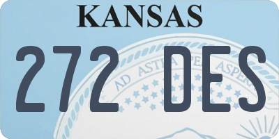 KS license plate 272DES