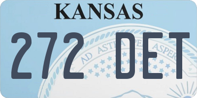 KS license plate 272DET