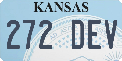 KS license plate 272DEV