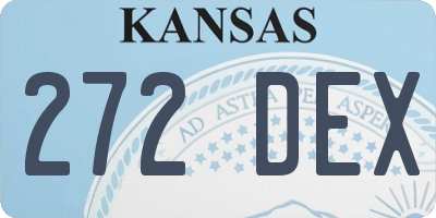 KS license plate 272DEX